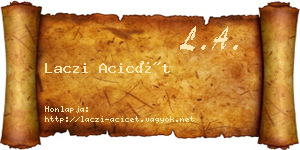 Laczi Acicét névjegykártya